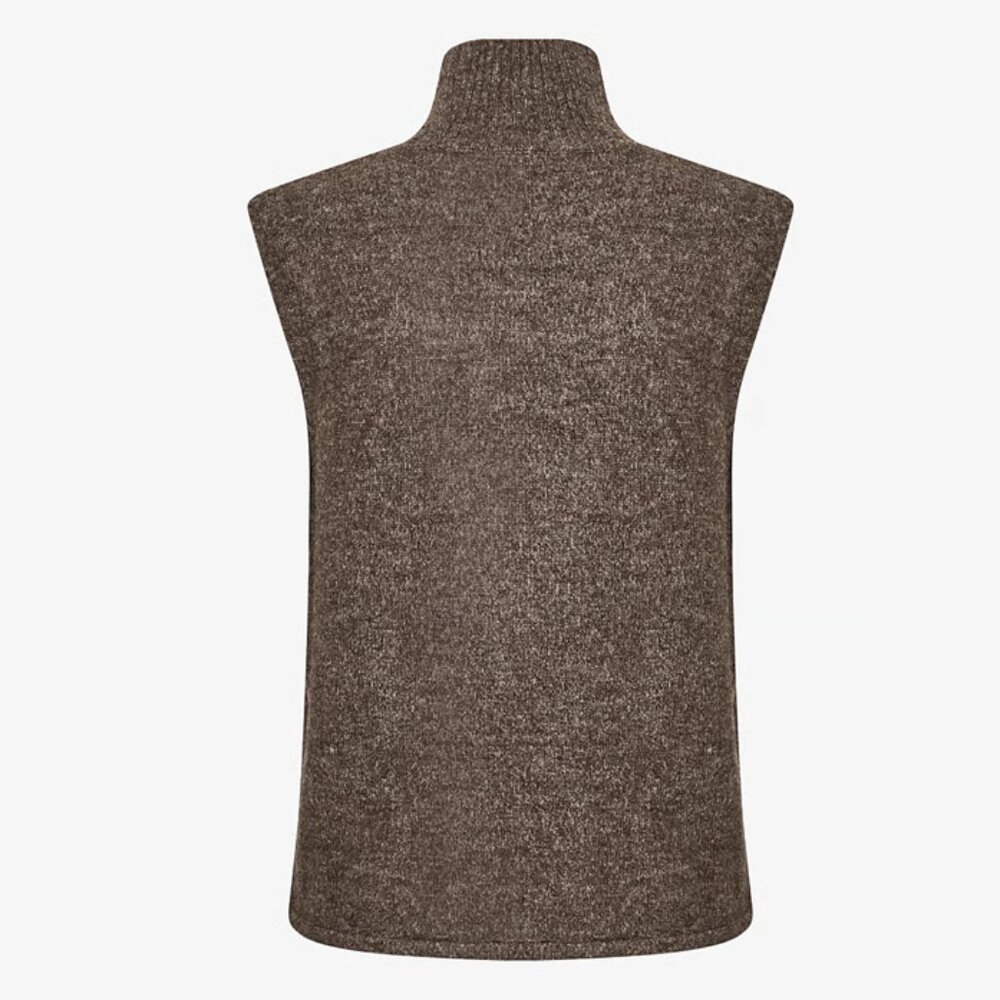 Kaffe Kataris Coffee Brown Wool Blend Knit Vest Reversible Medium D&Dcore - Picture 5 of 15